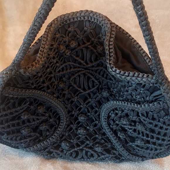 Anthropology Made on Earth by Dave and Scotti. Black Knotted/ Macrome' Purse! - Picture 3 of 5
